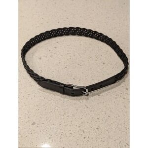 Polo Ralph Lauren Braided‎ Woven  Leather Belt Black Size 29 - 33 EUC